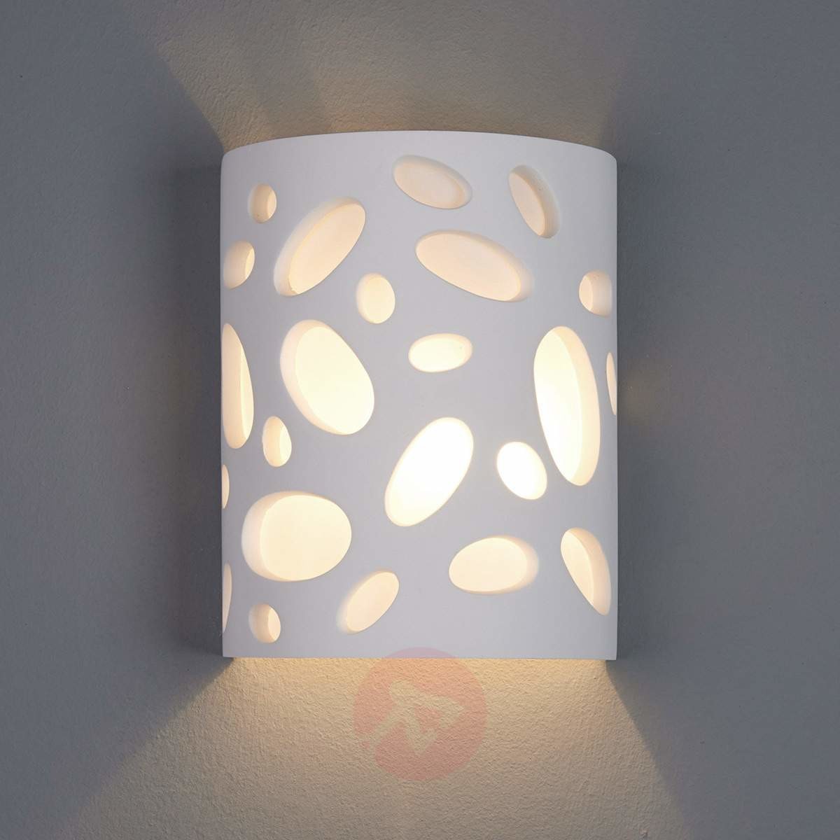 Lindby Design wandlamp wit gips - Hanni