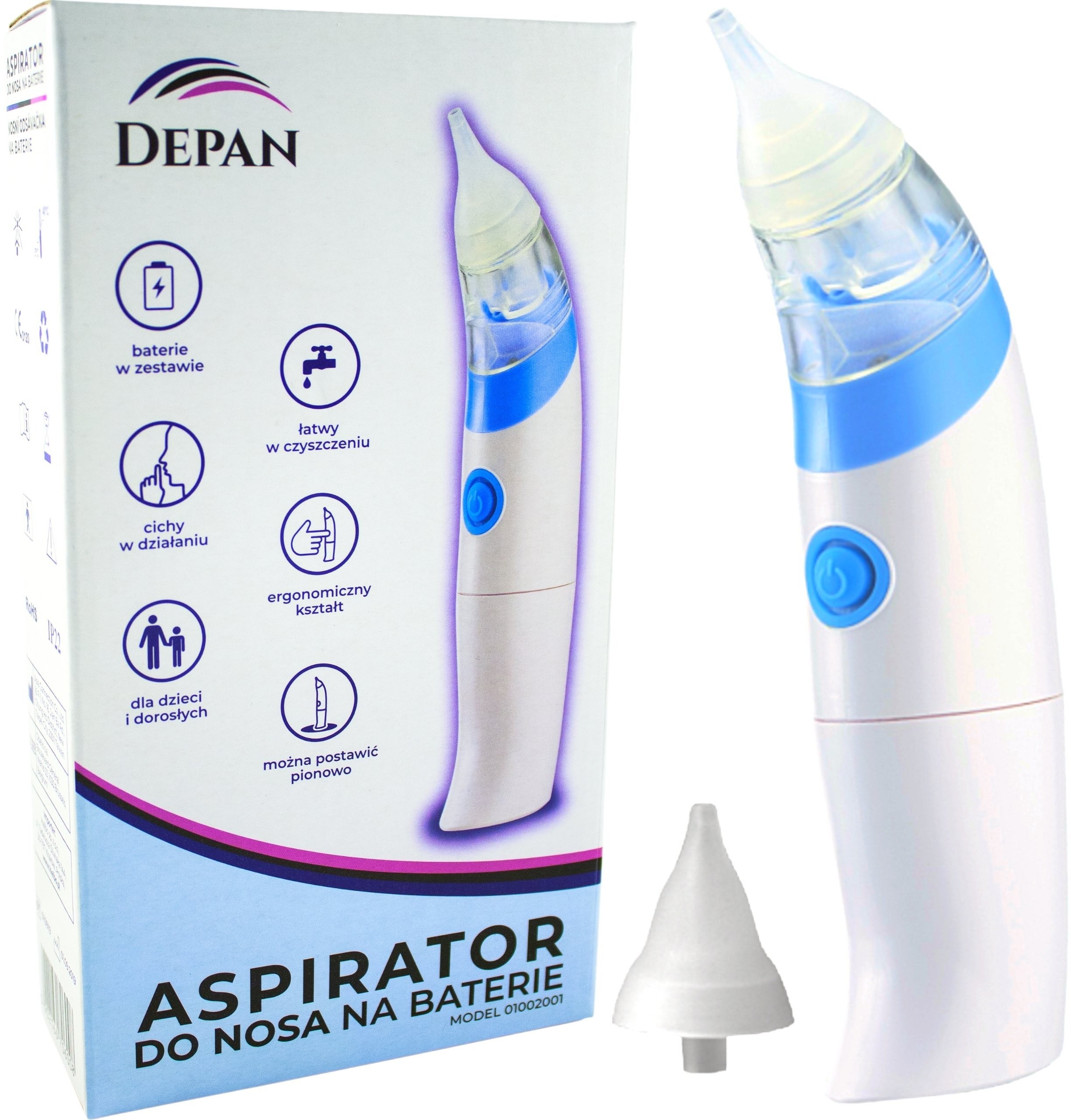 Medyczny aspirator do nosa na baterie DEPAN PCASP002