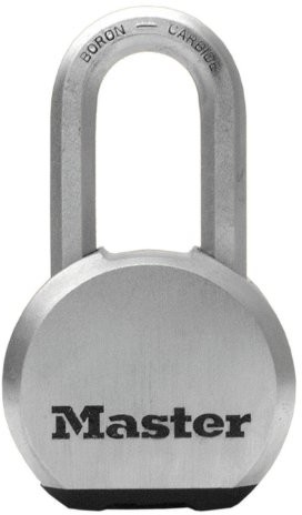 Master Lock zapięcie okrągła wysokiego bezpieczeństwa zamek do użytku na zewnątrz Excell, ze stali nierdzewnej, długim czasem prasowania, klucze, korpus z litego drewna ze stali M930EURDLH