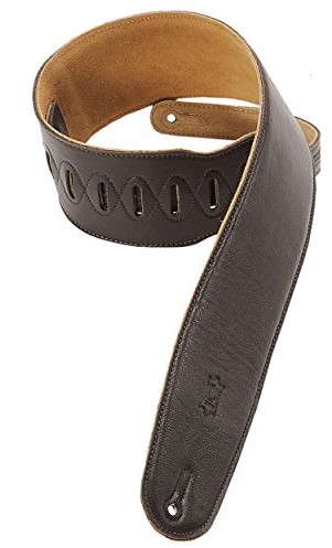 Levys Wykonana z wyściełane levy kroki m4gfdbr gitara pasek skórzany 8,9 cm ciemnobrązowy M4GF-DBR