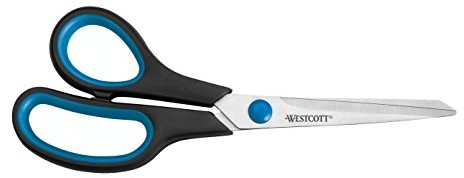 Westcott E-30252 nożyce do 00 Easy Grip Lefty nierdzewny, prosty, asymetryczny, 21 cm/8