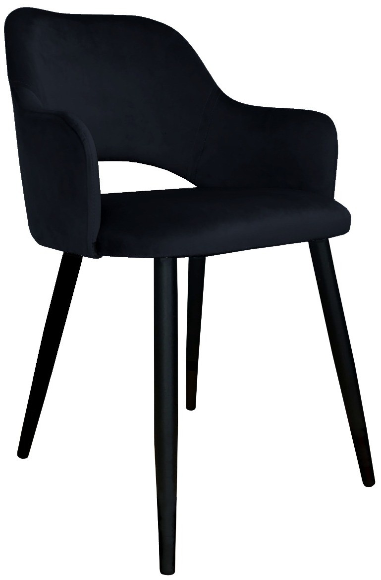 Atos Krzesło NAPO VELVET czarne w stylu glamour na metalowych nogach MILANO-MG19