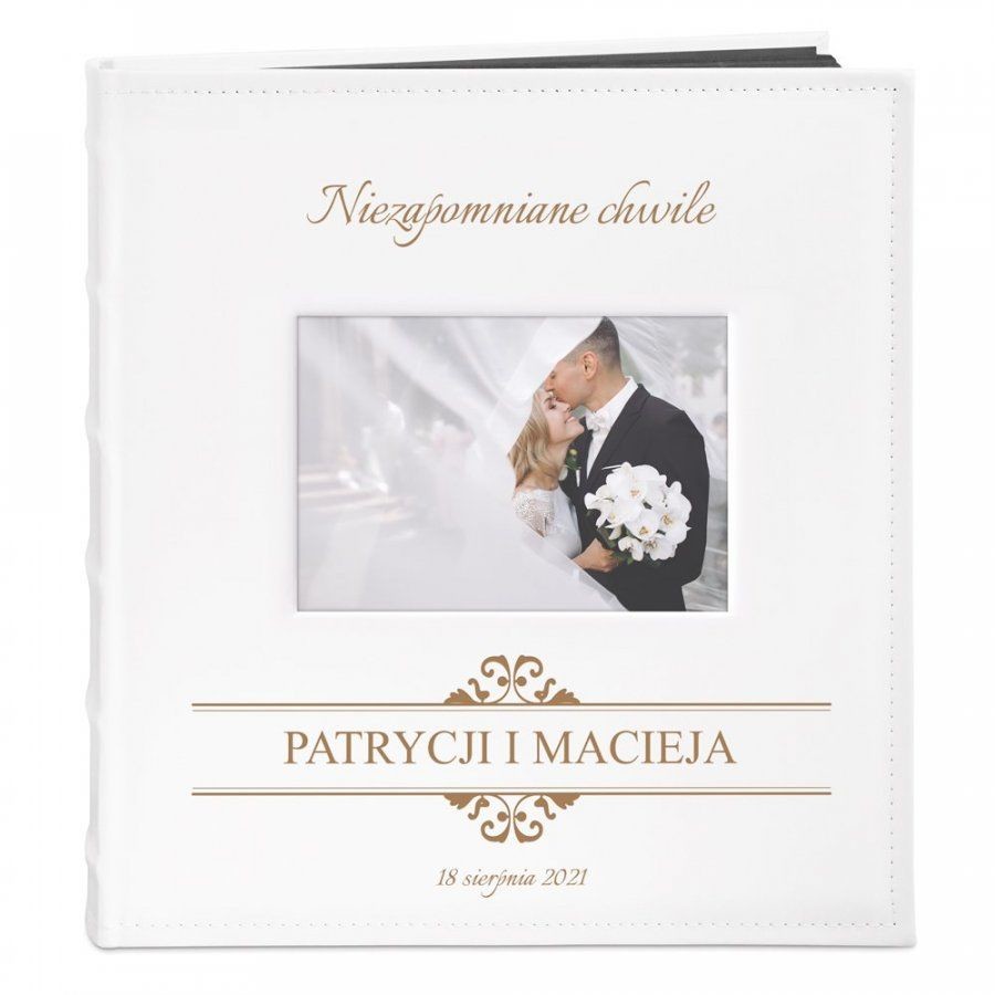 NA Murrano Album z Okienkiem Prezent Ślub Grawerowany ALB-BO-BK-CO2-032