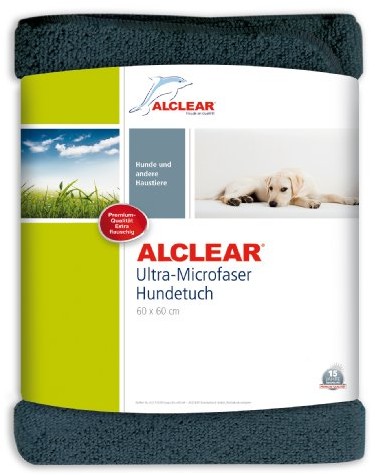 ALCLEAR CrystalClear a257341 ręcznik w kształcie psa kota chusta zwierzę domowe chusta z zasilaczem, miękkie, ultra mikrofaza, 60 x 60 cm, antracyt A257341Dog
