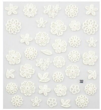 Allepaznokcie Naklejki do paznokci 5D samoprzylepne Nr 32