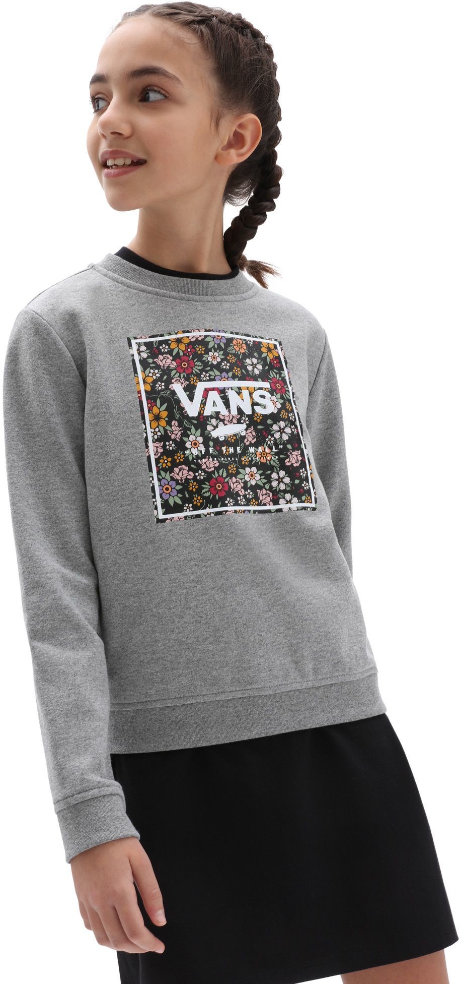 Vans bluza ęca GIRLS PRINT BOX CREW Grey Heather