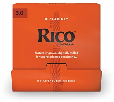 Rico by D'Addario Bb trzciny klarnetowe, 3.0, 25 sztuk pojedynczych stroików RCA0130-B25