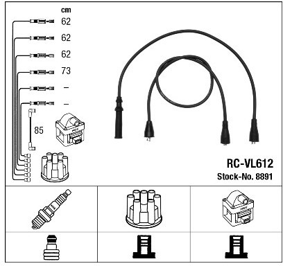 NGK Zestaw przewodów zapłonowych 8891