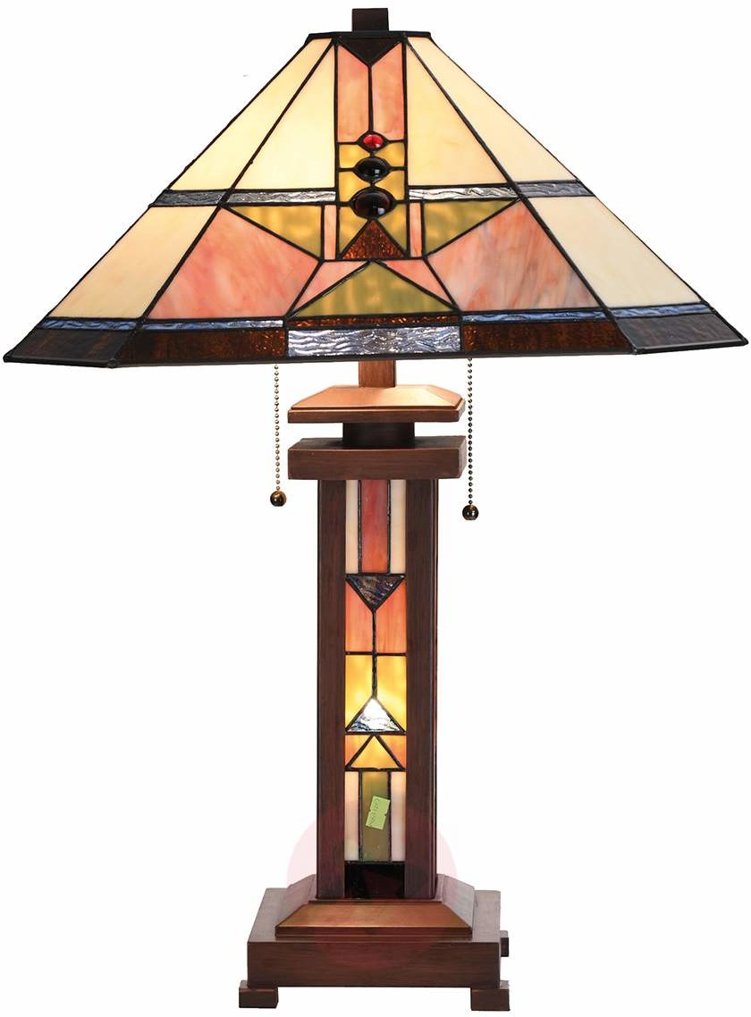 Clayre & Eef Leondra  piękna lampa stołowa w stylu Tiffany
