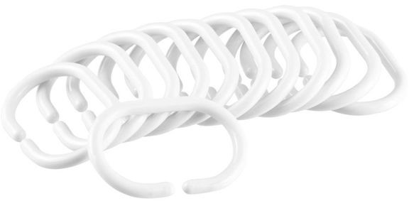 SENSEA Kółeczka do zasłonek prysznicowych ROZPINANE 12 SZT BIAŁE SENSEA