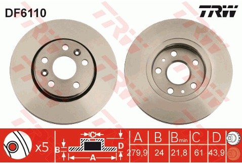 TRW Tarcza hamulcowa DF6110