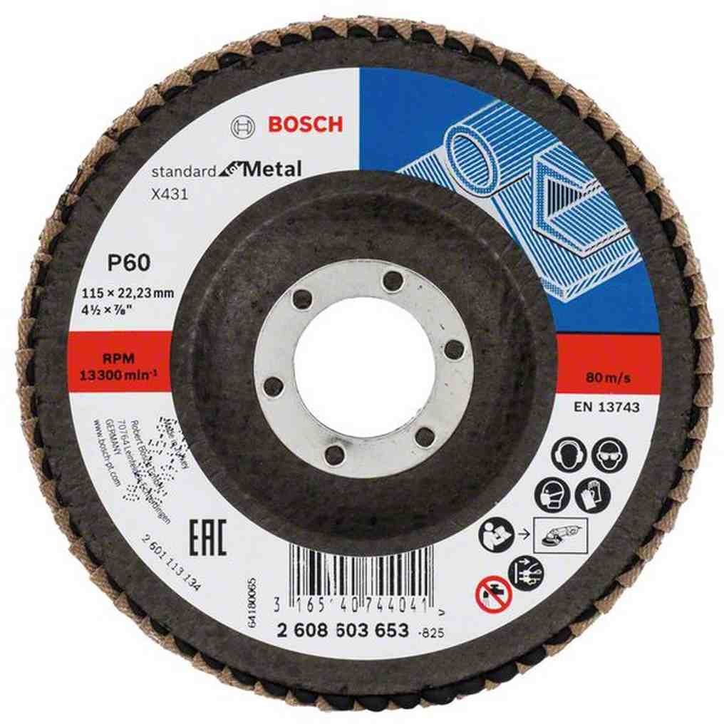 Bosch Listkowa tarcza szlifierska X431, Standard for Metal, 115 mm, 22,23 mm, 60 260860365