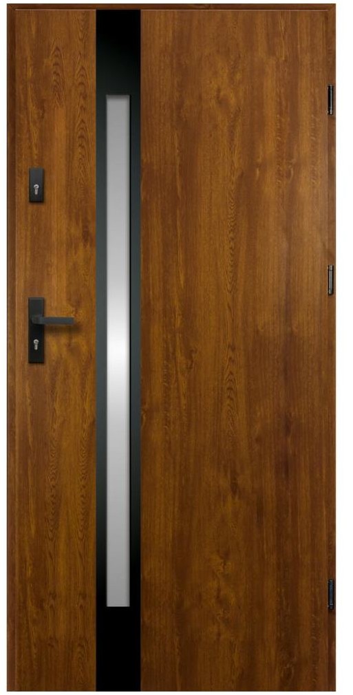 OK DOORS TRENDLINE Drzwi zewnętrzne stalowe Adriana 3 czarne-złoty dąb 90 prawe OK Doors Trendline