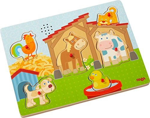 Haba HABA 303179  dźwięk-greif puzzle w kraju | dziecko puzzle od 2 lat z uroczym wzorem w Landleben | zabawna zwierząt dźwięków zapewniają wyjątkowo łatwe i przyjemne