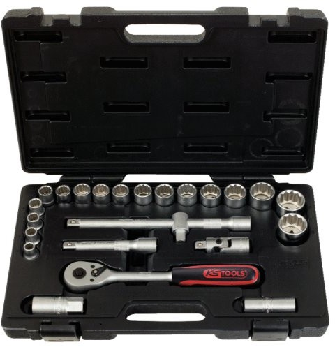 KS Tools 911.1595 1/2 cala Komplet kluczy nasadowych, 24-częściowy 4042146231111