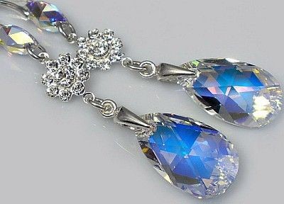 Swarovski piękne długie kolczyki AURORA