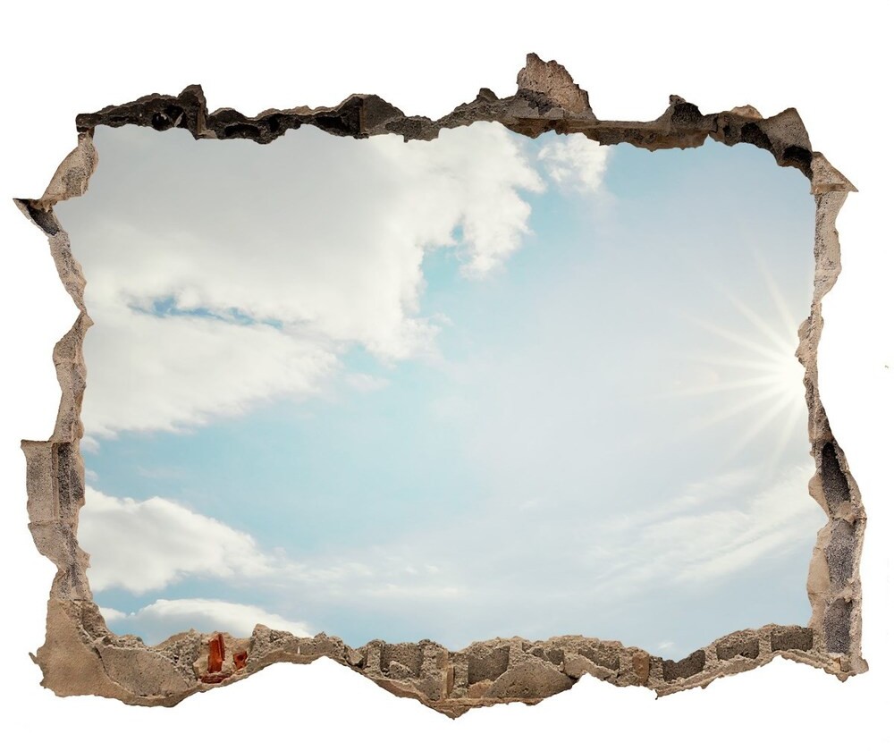 Wallmuralia.pl Dziura 3d w ścianie naklejka Chmury na niebie