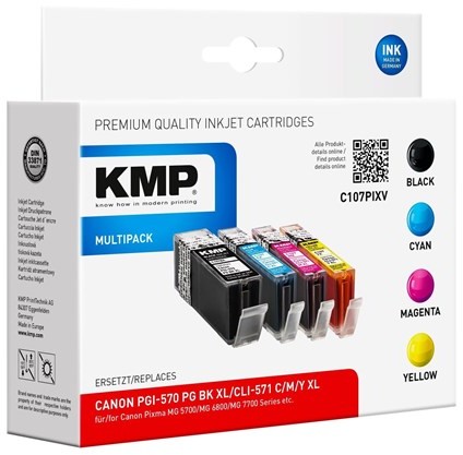 KMP MULTIPACK C107XV - Kartridż z tuszem Czarny 1568,0050