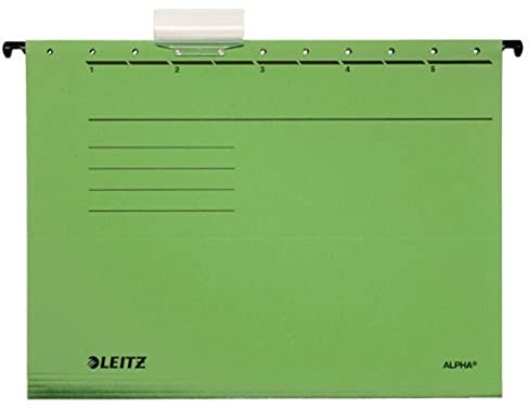 Leitz Esselte Alpha 19853055 teczka do zawieszenia, kolorowa, opakowanie 5 sztuk zielonych 19853055