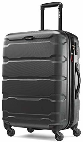 Samsonite Omni PC bagaż twardy z możliwością rozbudowy za pomocą rolek spinningowych Checked-medium, kolor: czarny