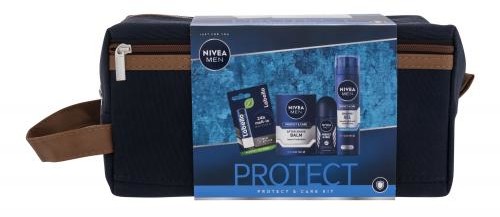 Nivea Men Protect & Care Kit zestaw Balsam po goleniu 100 ml + żel do golenia 200 ml + antyperspirant 50 ml + balsam do ust 4,8 g + kosmetyczka M