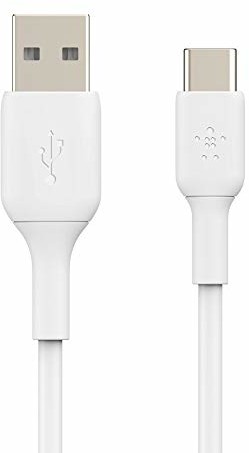 Belkin Kabel USB-C (Boost Charge USB-C/USB, kabel USB typu C do urządzeń takich jak Note10, S10, Pixel 4, iPad Pro i Nintendo Switch), 15 cm, biały CAB001bt0MWH