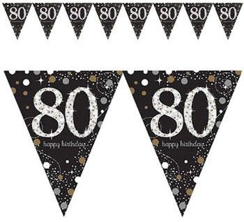 Amscan Baner flagi "Urodziny 80" Sparkling Celebrations Gold 360 cm 120358