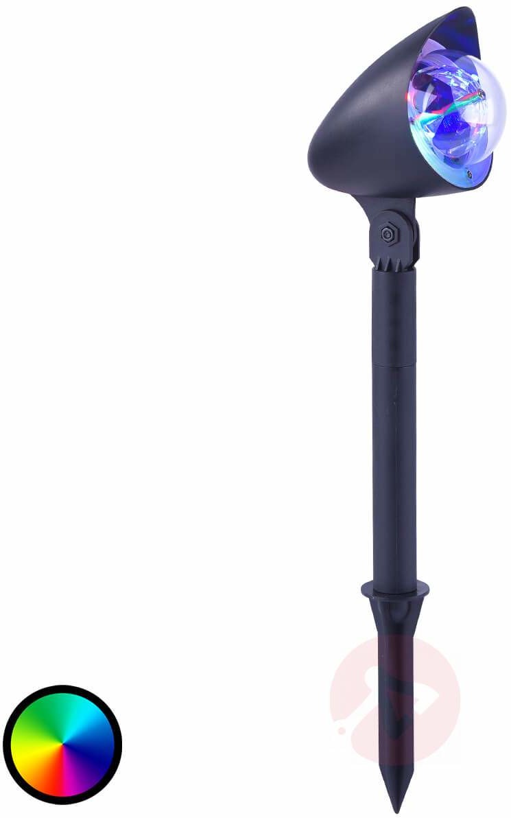 Leuchten Direkt Lampa ze szpikulcem Disco, LED RGB