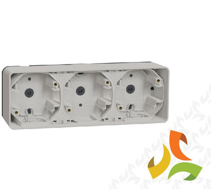 Schneider Electric MUREVA STYL Podstawa naścienna 3 potrójna pozioma IP55 biała MUR39913 MUR39913/SCH