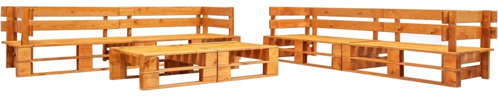 vidaXL 6-cz. zestaw ogrodowy, palety z drewna FSC, miodowy brąz