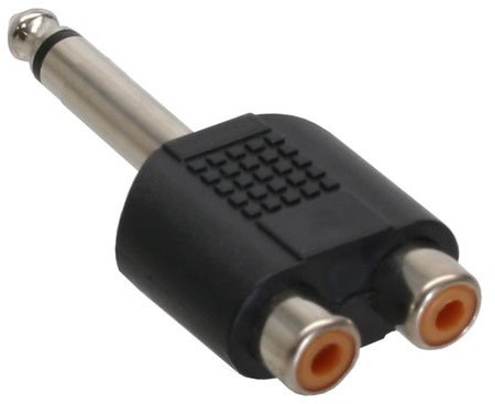 InLine 99339 6.3 MM 2 X cinch interfejsów Czarny kabel/adapter (6.3 mm, 2 X cinch, męski/żeński, czarny) 99339