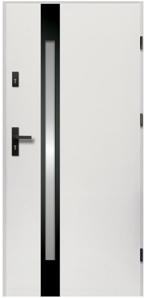 OK DOORS TRENDLINE Drzwi zewnętrzne stalowe Adriana 3 czarno-białe 90 prawe OK Doors Trendline