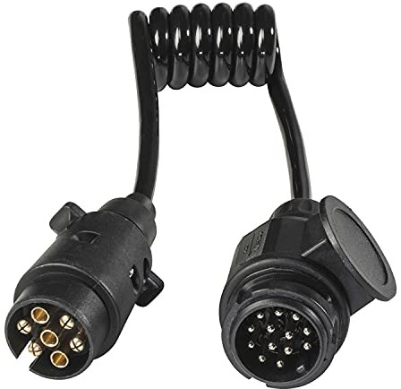 as - schwabe as - Schwabe 61475 Kabel Adaptera Do Przyczepy Samochodowej/Przyczepy Kempingowej, IP44, 13-Pin Męski Do 7-Pin Męski, Czarny 61475