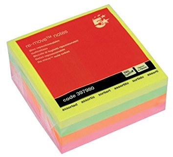 5 Star 5 Star Kartka na notatki z 320 karteczkami 76 x 76 mm neonowe tęcze 397980