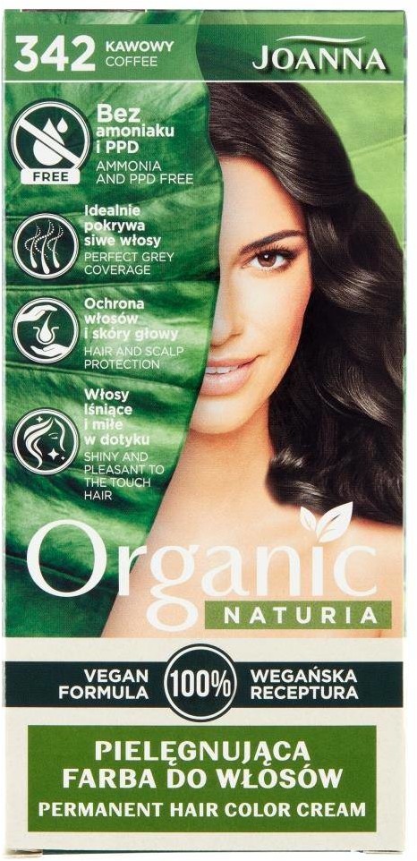 Joanna Naturia Organic pielęgnująca farba do włosów 342 Kawowy
