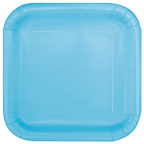 Unique Supplies imprezowy Impreza talerze papierowe, 18 cm, kwadratowa, 16 szt., niebieski (Babyblau) 30900