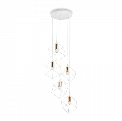 Ideal Lux Lampa wisząca Ice 237671 nowoczesna oprawa w kolorze bieli i złota