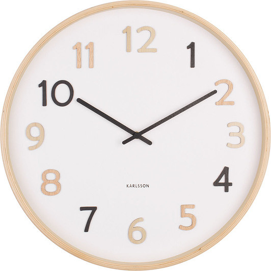 Karlsson Zegar ścienny Pure 40 cm multikolor z drewnianą ramą KA5854MC