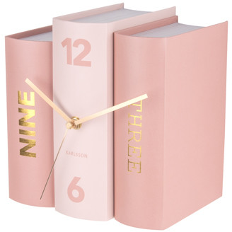 Karlsson Zegar stołowy Book pink tones paper by KA5730