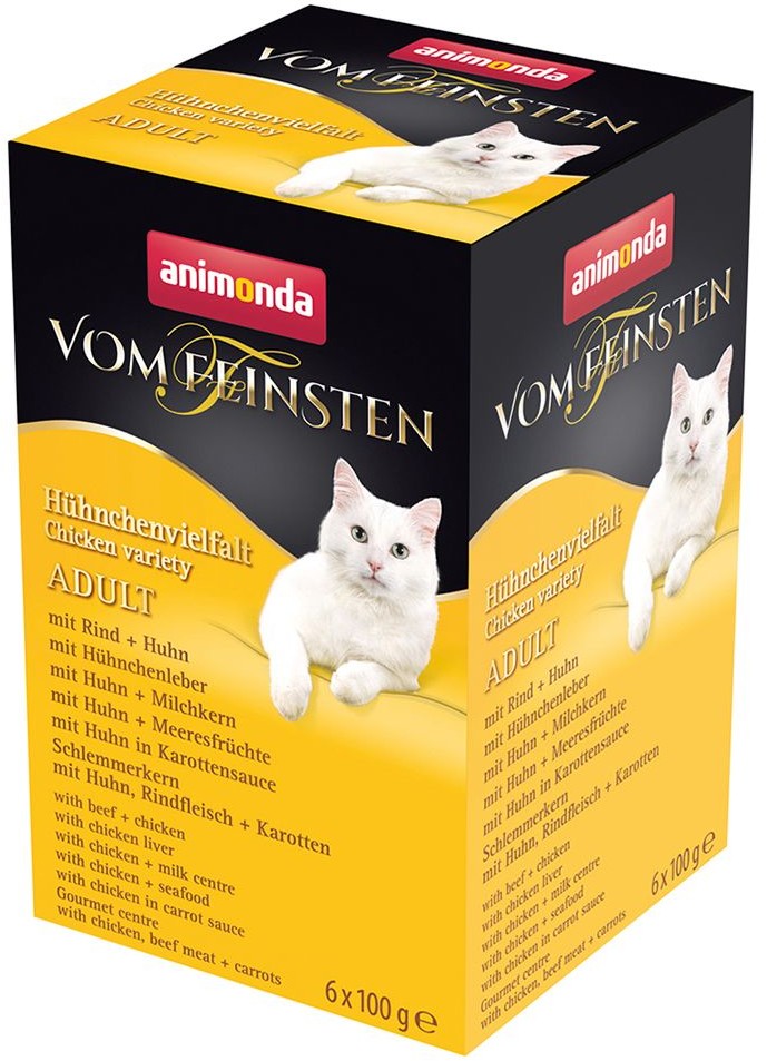 Animonda Vom Feinsten Pakiet mieszany vom Feinsten Adult, 6 x 100 g - Różnorodność z kurczakiem (6 smaków)