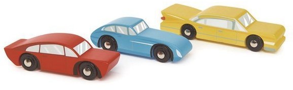 Tender Leaf Toys tender leaf toys - Drewniane Samochody Retro, 3 Sztuki