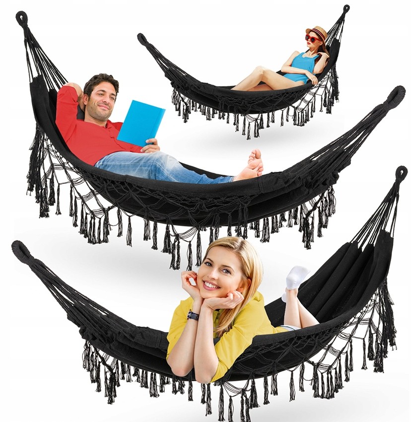 Hamak Ogrodowy Dwuosobowy Huśtawka Boho Duży XXL