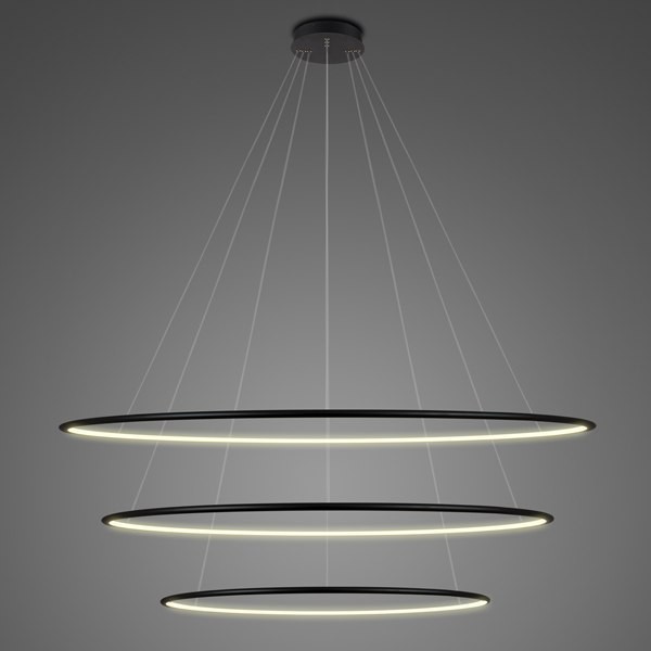 Altavola Design Lampa wisząca Ledowe Okręgi No.3 120 cm in 3k czarna LA075/P_120_in_3k_black