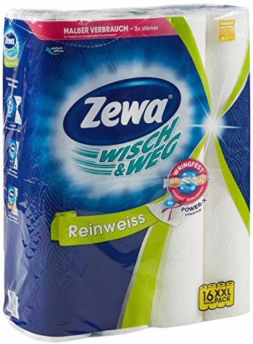 Zewa Wycieraczki & Weg Zewa rolki kuchenne, duże, 16 niezadrukowanych rolek po 45 arkuszy, 1300 kg