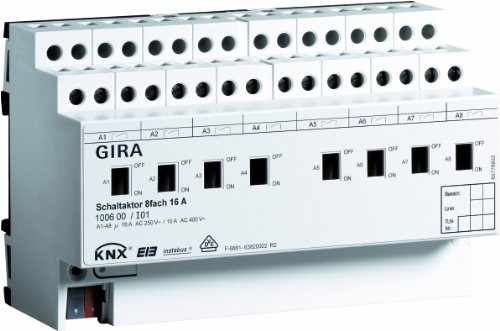 Gira 100600 Aktor przełączający 8-krotny 16 A KNX EIB REG