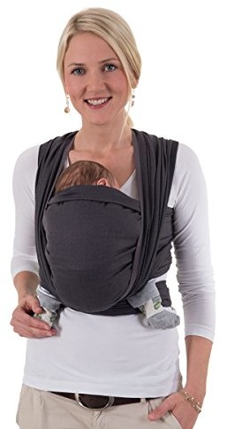 Hoppediz chusta do noszenia dla niemowląt, łącznie z instrukcją wiązania (może nie być dostępna w języku polskim), szary Londyn, 3,70 m