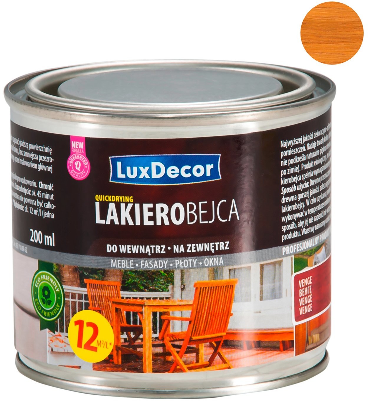 LuxDecor Lakierobejca do drewna dąb jasny 200 ml