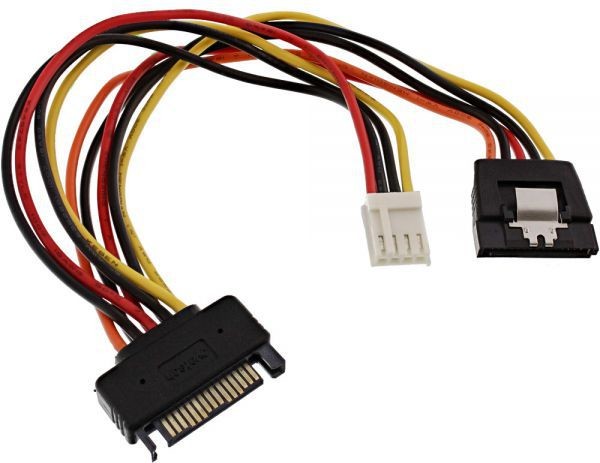 InLine SATA Power Adapter Kabel żeński - męski + Floppy Power connector - (29691)