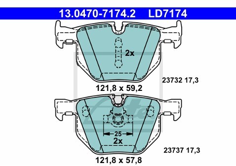 ATE Klocki hamulcowe - komplet 13.0470-7174.2