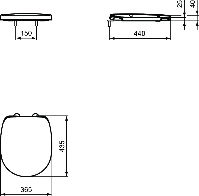 Ideal Standard Connect Freedom Deska sedesowa 43,5x36,5 cm biała E824401